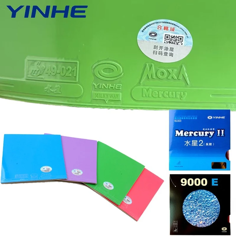 

NEW YINHE 9000E MERCURY II Colorful Table Tennis Rubber Sheet Pimples-in Sticky Ping Pong Rubber Arc Fast Attack for Beginner