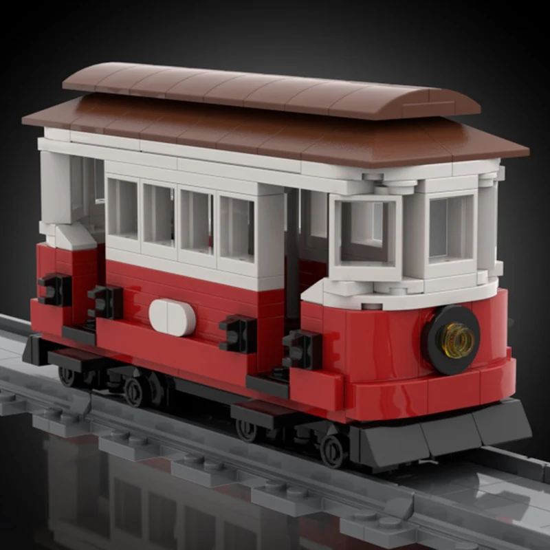 

MOC уличный автомобиль городской поезд трек креативный поезд транспортный автомобиль строительные блоки дети DIY высокотехнологичные креативные игрушки