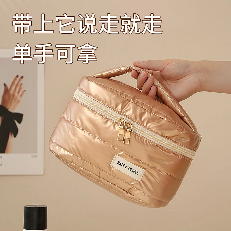 

Cross-border simple heaven and earth cover cosmetic bag large-capacity travel cosmetic storage bag essential storage bag forl