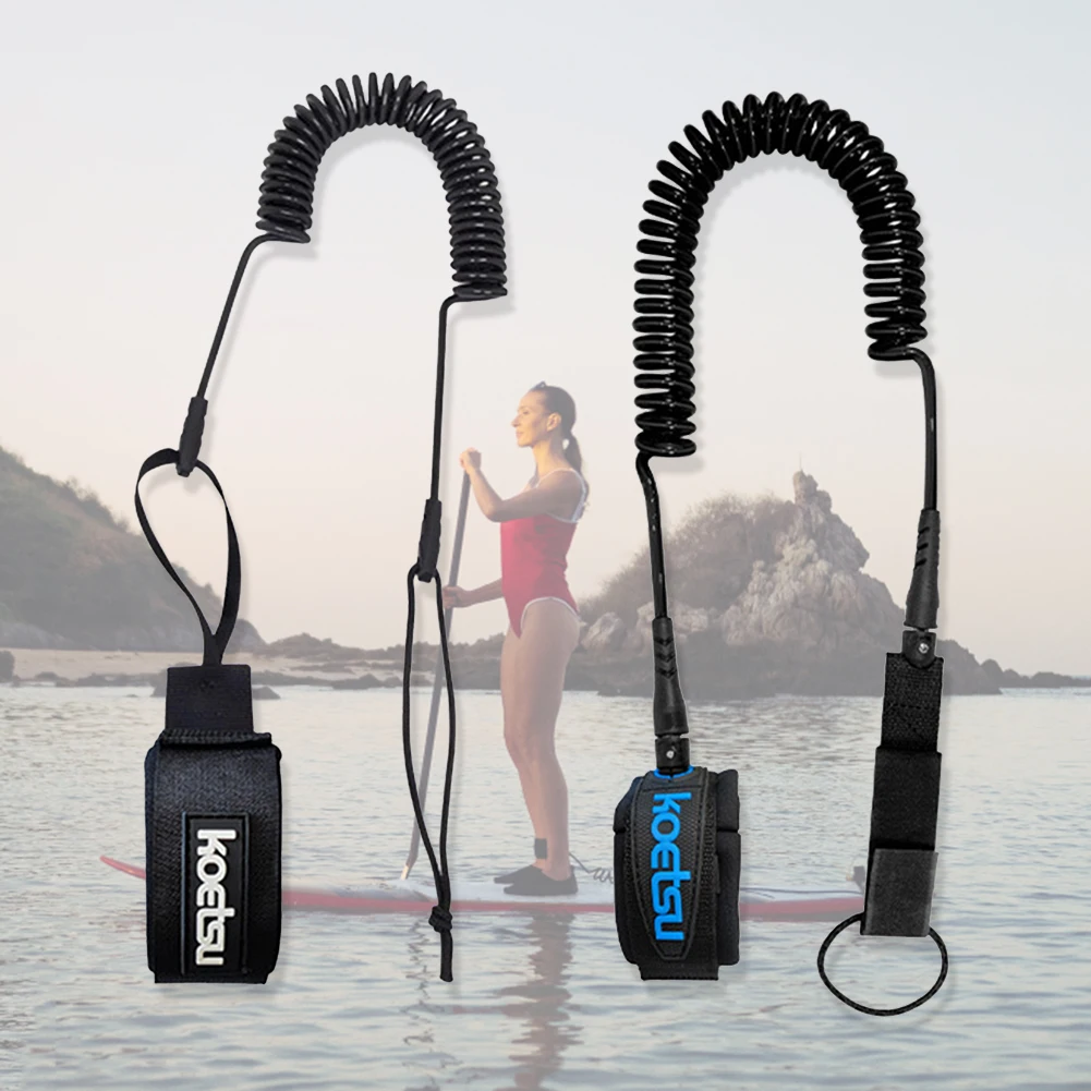 Sup Surf Board Ankle Leash Surfing Elastic Coiled Stand UP Paddle Board Leg Rope Surfboard Safety Leash Foot Rope Accessories
