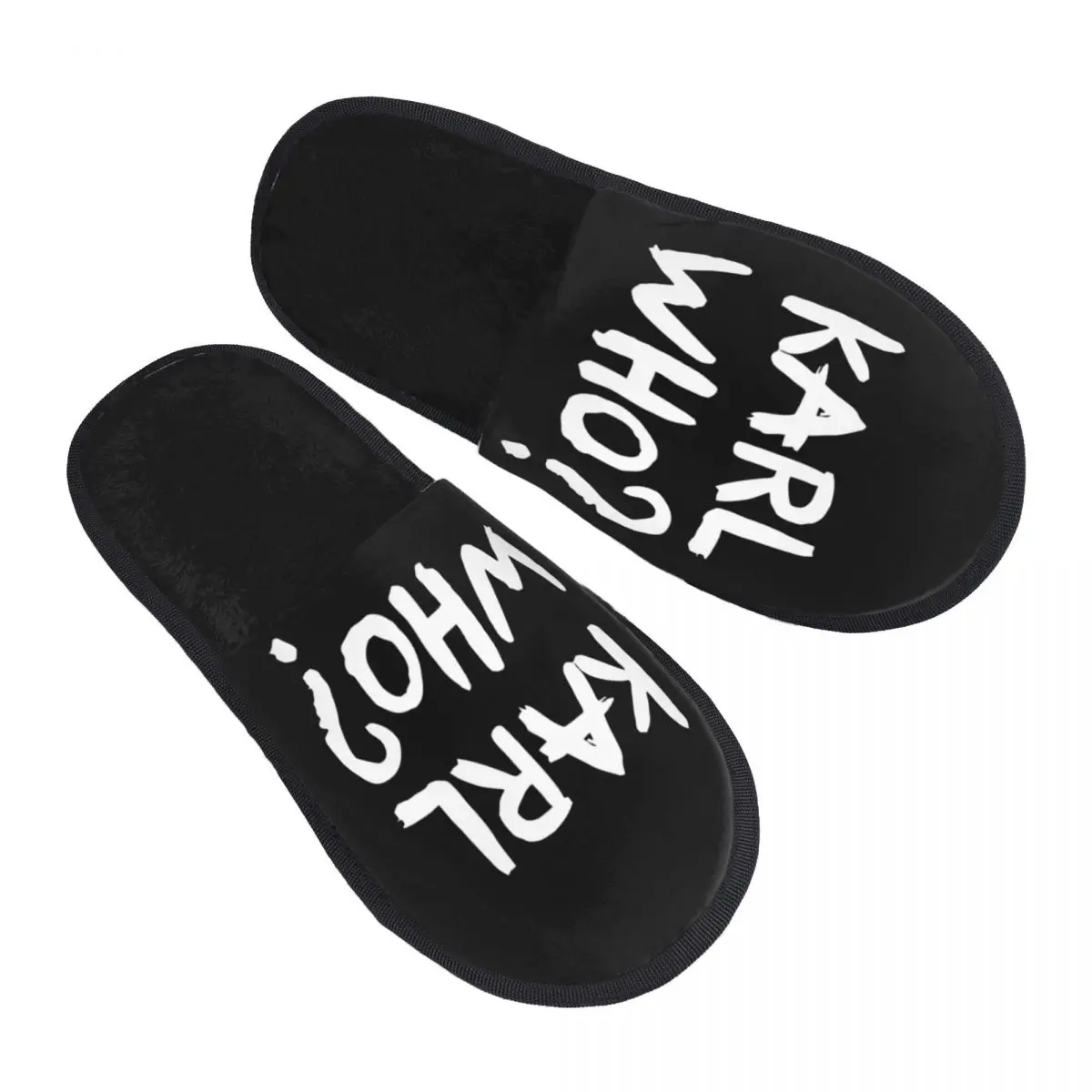 

Custom Karl Who Slogan House Slippers Women Soft Memory Foam Slip On Hotel Slipper Shoes