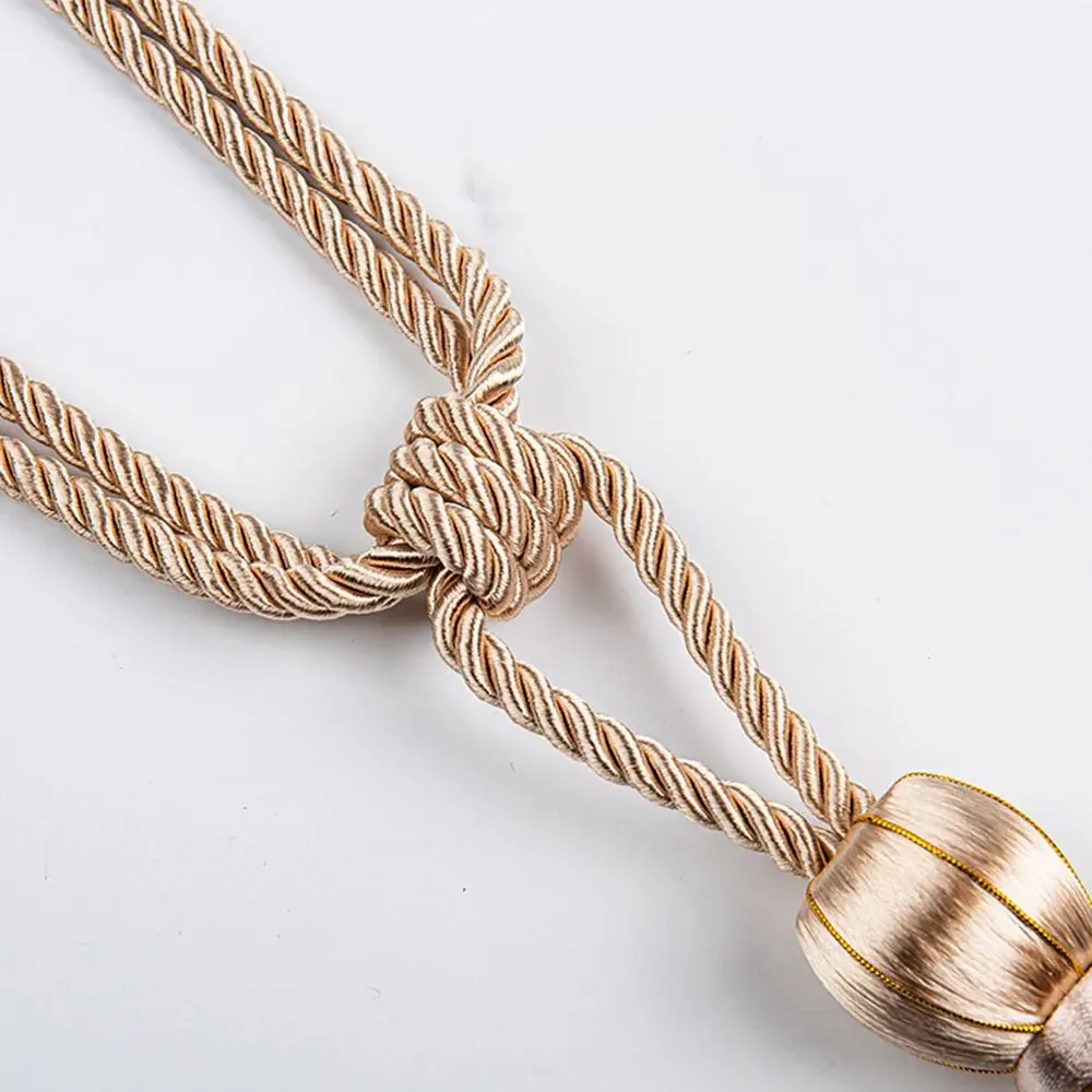 No Installation Curtain Tassels Tieback Polyester Yarn Multicolor Tassel Curtain Ties Punch-free Gold Wire Hanging Ball