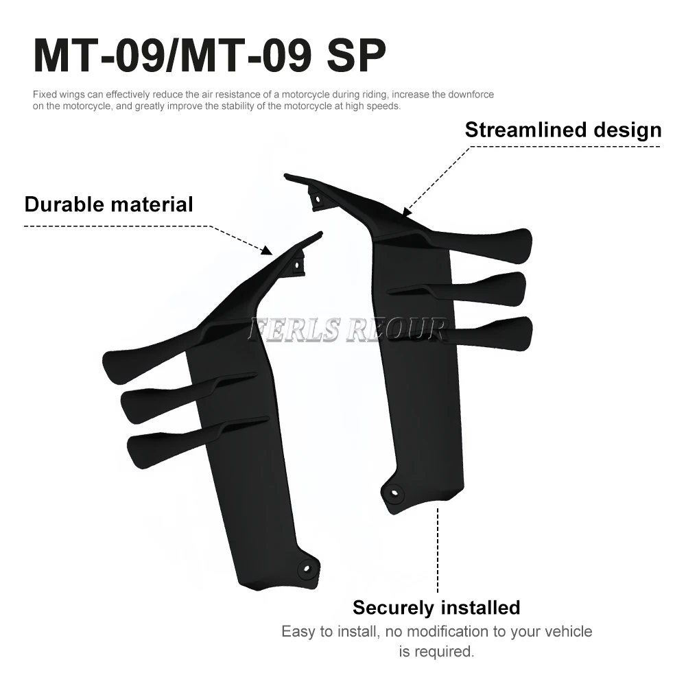 لـ MT 09 mt09 sp MT 09 SP 2024 2025 سبويلر جانبي للدراجة النارية جناح جانبي سبويلر جانبي هوائي جناح ثابت