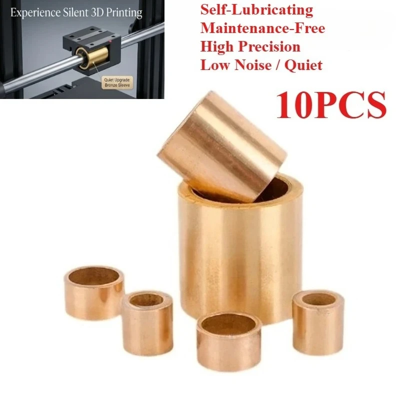 5PCS Powder Metallurgy Oil Bearing Bronze Sleeve Self Lubricating Brass Bushing For Machinery Parts Sizes M3 to M60 Oil-Bearing
