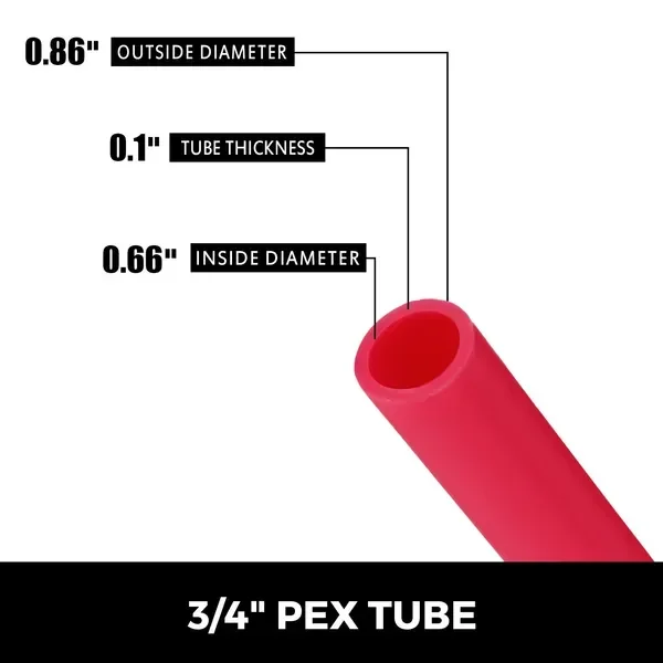 VEVOR 3/4' X 500Ft PEX-slang Zuurstofbarrière O2 EVOH Pex-B Rood Hydronic Stralingsvloerverwarming Verwarmingssysteem Pex Pipe Pex Tube (3/4