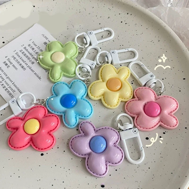 Candy Color Flower Keychain Lovely Flower Keychain Cute Backpack Ornaments Pendant Keyring for Bag Jewelry Gifts