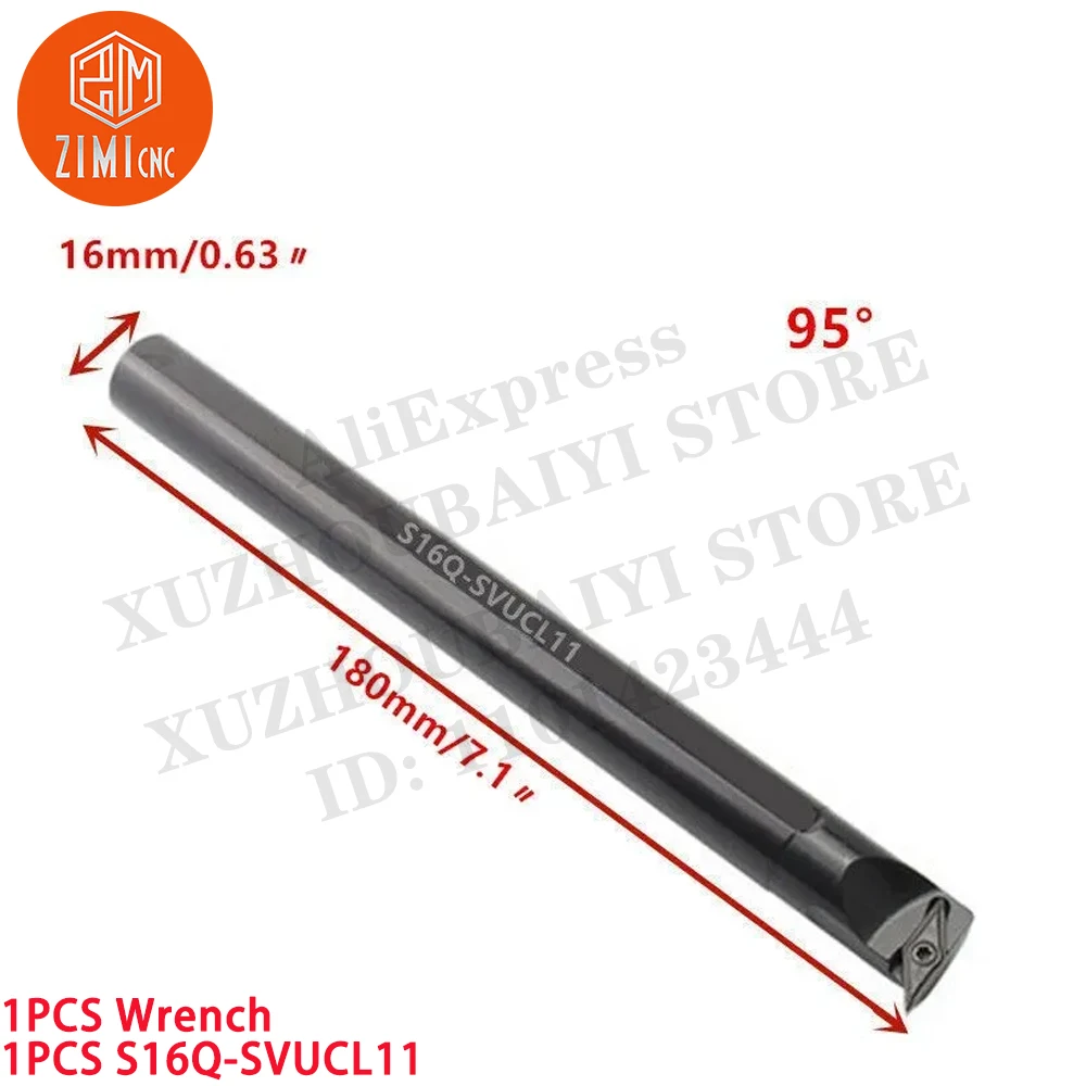 10PC S16Q-SVUCL11 Suporte de ferramenta de torneamento interno de torno Barra de mandrilar Para inserto de carboneto VCGT11 Ferramenta CNC metal mecânica ferramenta de corte