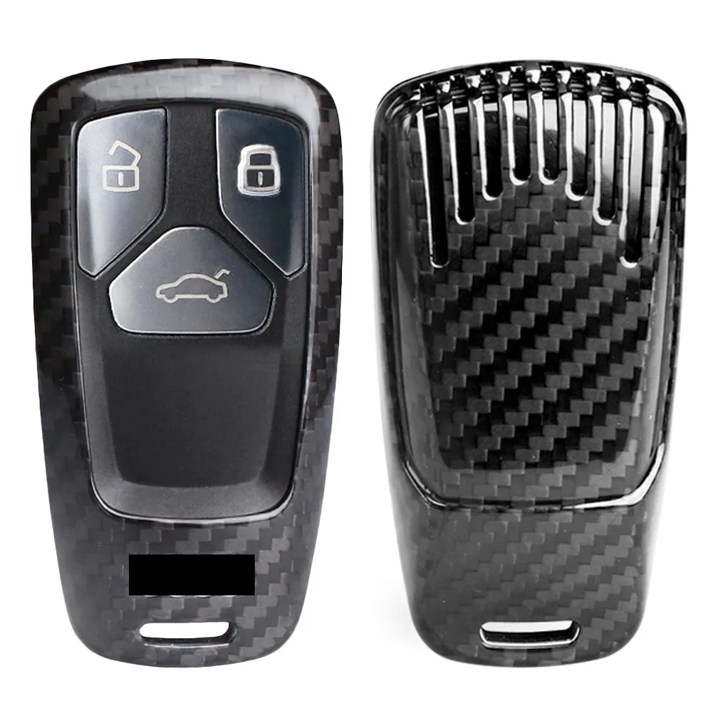 Genuine Carbon Fiber Car Auto Remote Key Case For 2016-up   A4 A5 TT Q7
