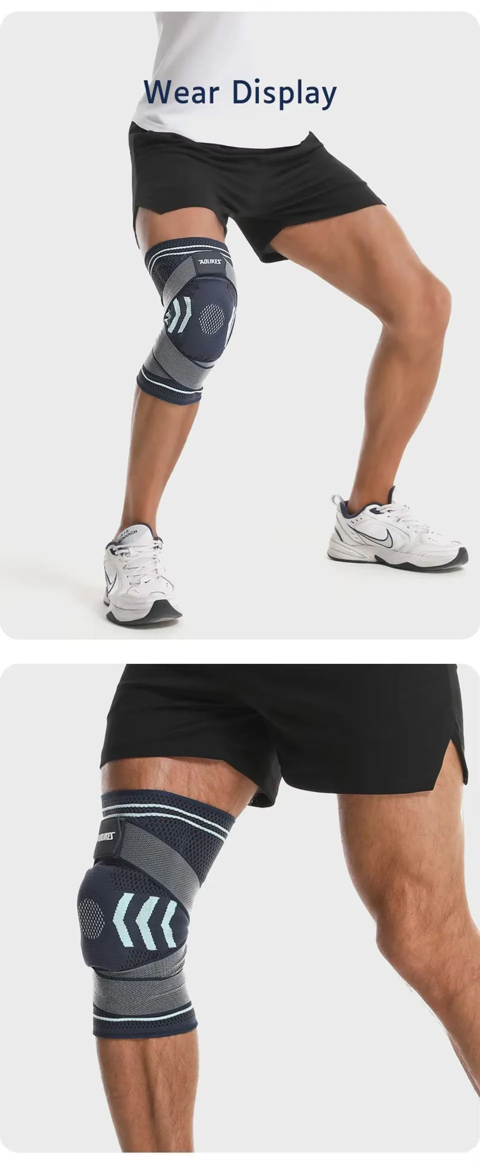 Aolikes Knies tützen mit Silikon gel Patella Kompression hülse Feder stütze schützen Stabilisator für Arthritis Sport Acl Erholung – Detail 15