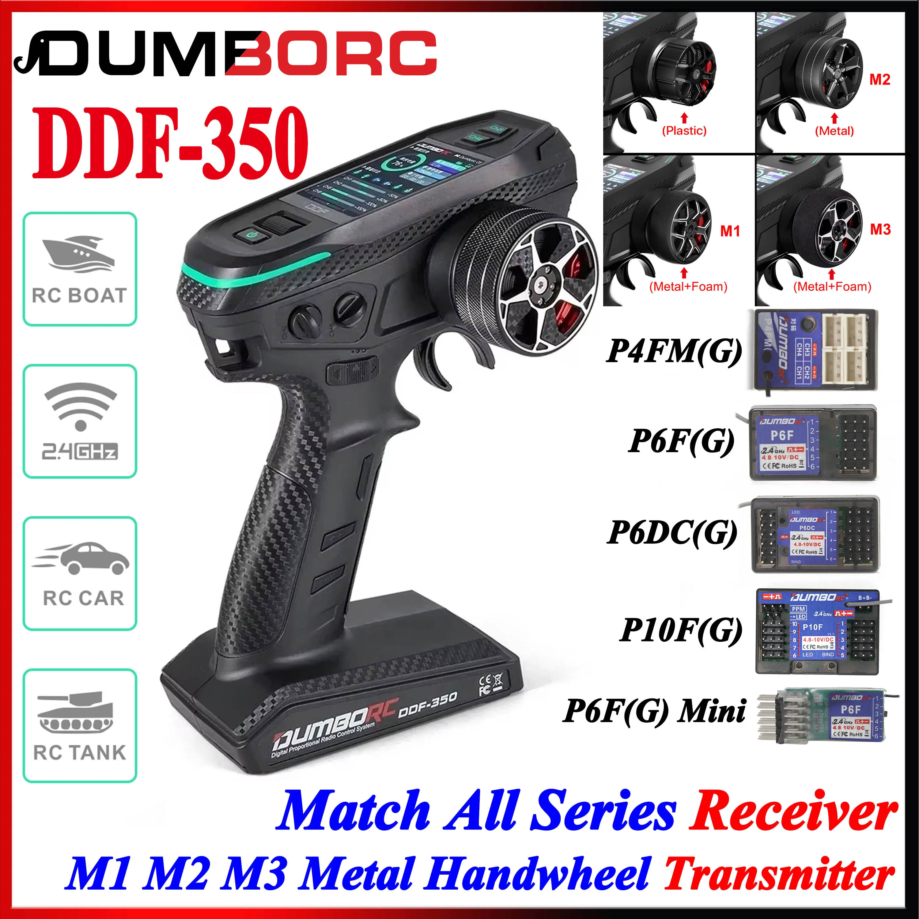 DUMBORC X4 4CH 2.4G Radio Transmetteur + Récepteur P6F – Pour Voiture/Bateau RC