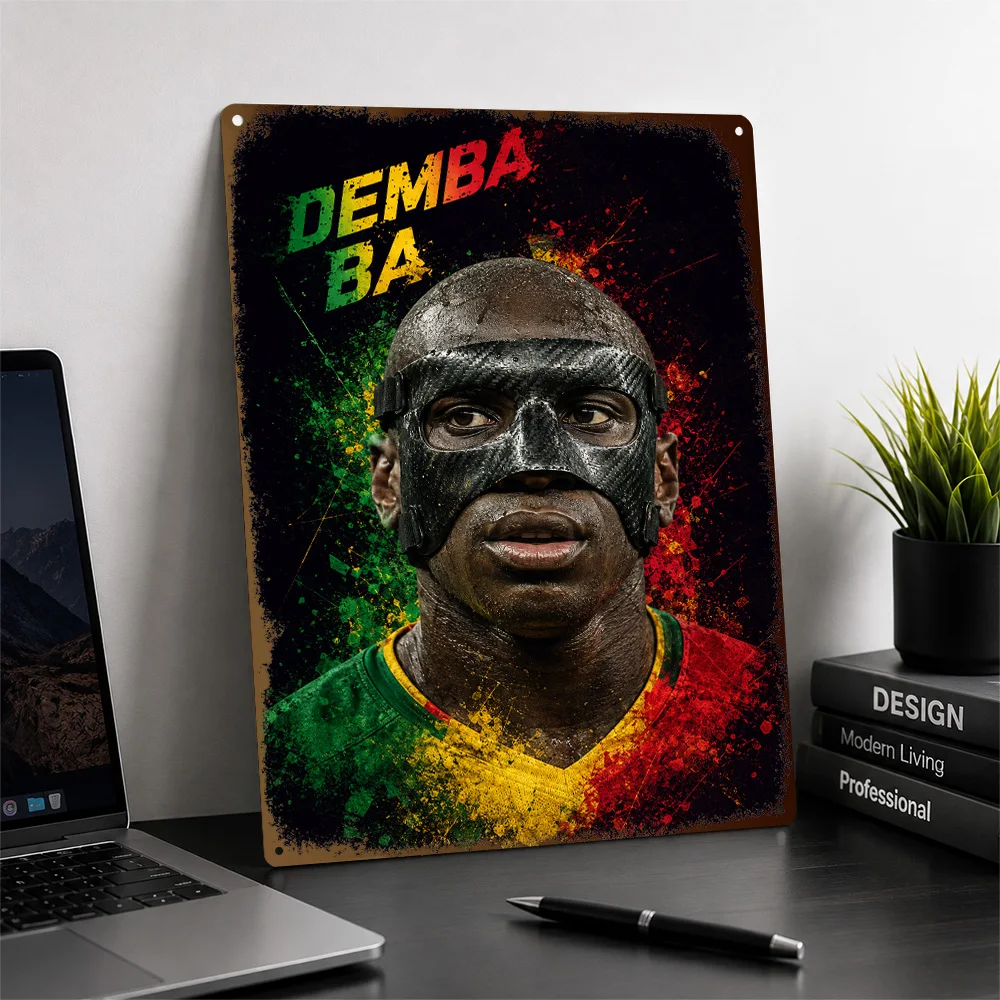 Demba Ba Football Aluminum Poster Customized Metal Tin Sign Supporter Favorite Style Wall Art For Collector Den And Fan Lounge