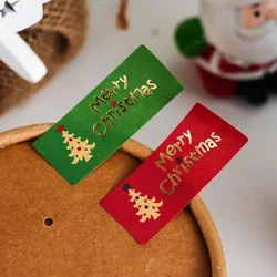 50pcs Christmas Tree Sealing Stickers Vintage Kraft Paper Baking Packaging Hot Stamping Sticker Gift Stickers Decorative Sticker