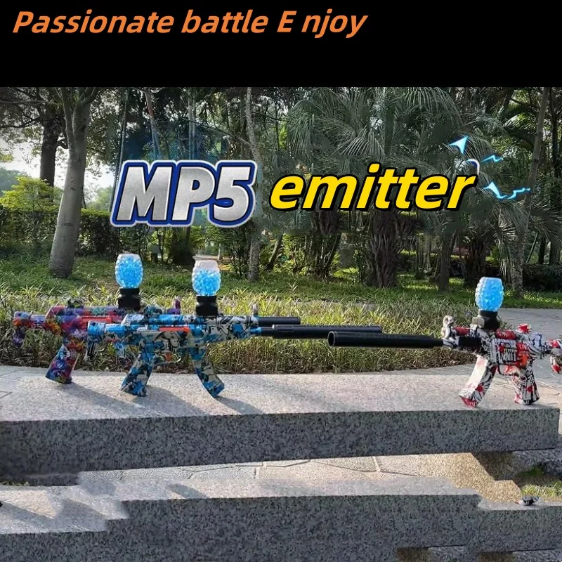 MP5 Handmatig speelgoedpistool voor kinderen met dubbel gebruik Crystal bullet elektrisch continu haar cool graffiti speelgoed interactief cadeau voor jongens