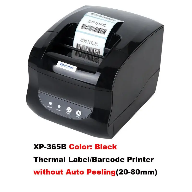 To 80mm Thermal Label Printer Receipt Bar QR Code Sticker Machine xp 365b 370B USB Bluetooth Printing