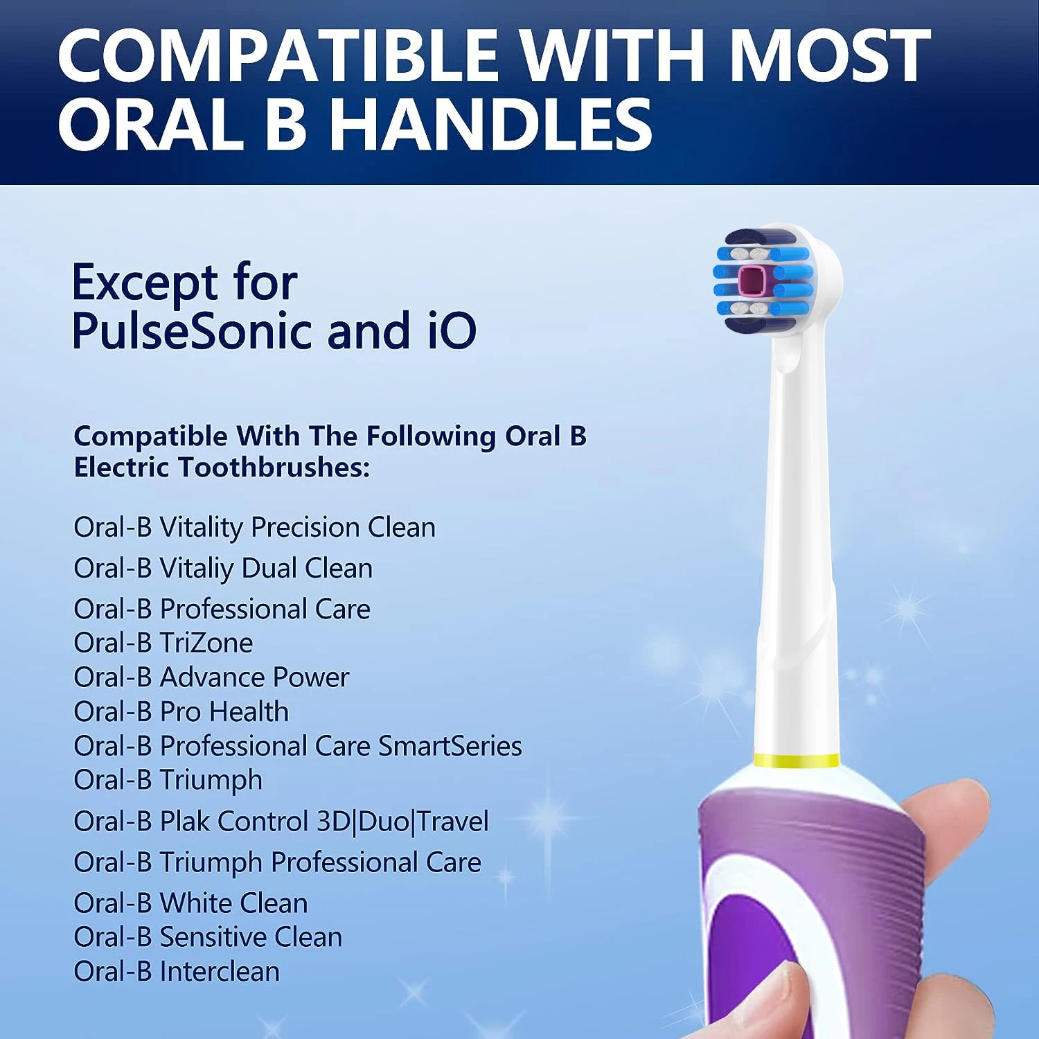 Replacement Brush Heads, Compatible with Braun 3D White Oral-B Electric Toothbrush - Pack of 4