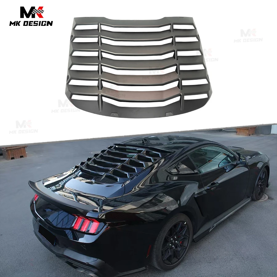 ABS Gloss Black Rear Window Louver Sun Shade Cover for Ford Mustang 2015-2024 Rear Window Decorative Louver Car Accessories