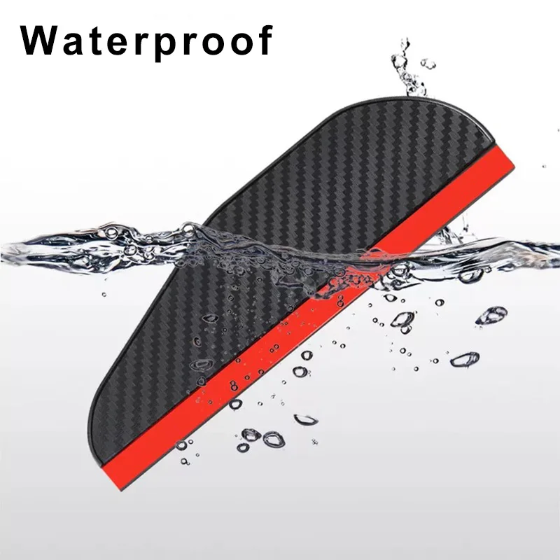 2pcs Car Rearview Mirror Rain Shield Rain Eyebrow Rain Cover Universal Carbon Fiber Rear View Side Mirror Rain Eyebrow Shield