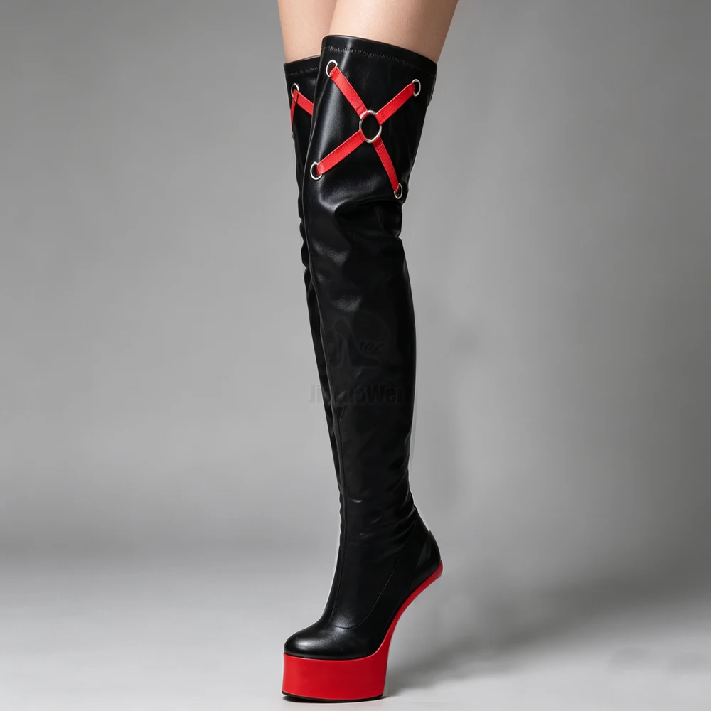 New Product 7inch High Heel Ponyplay Fetish Hoof Thigh High Boots