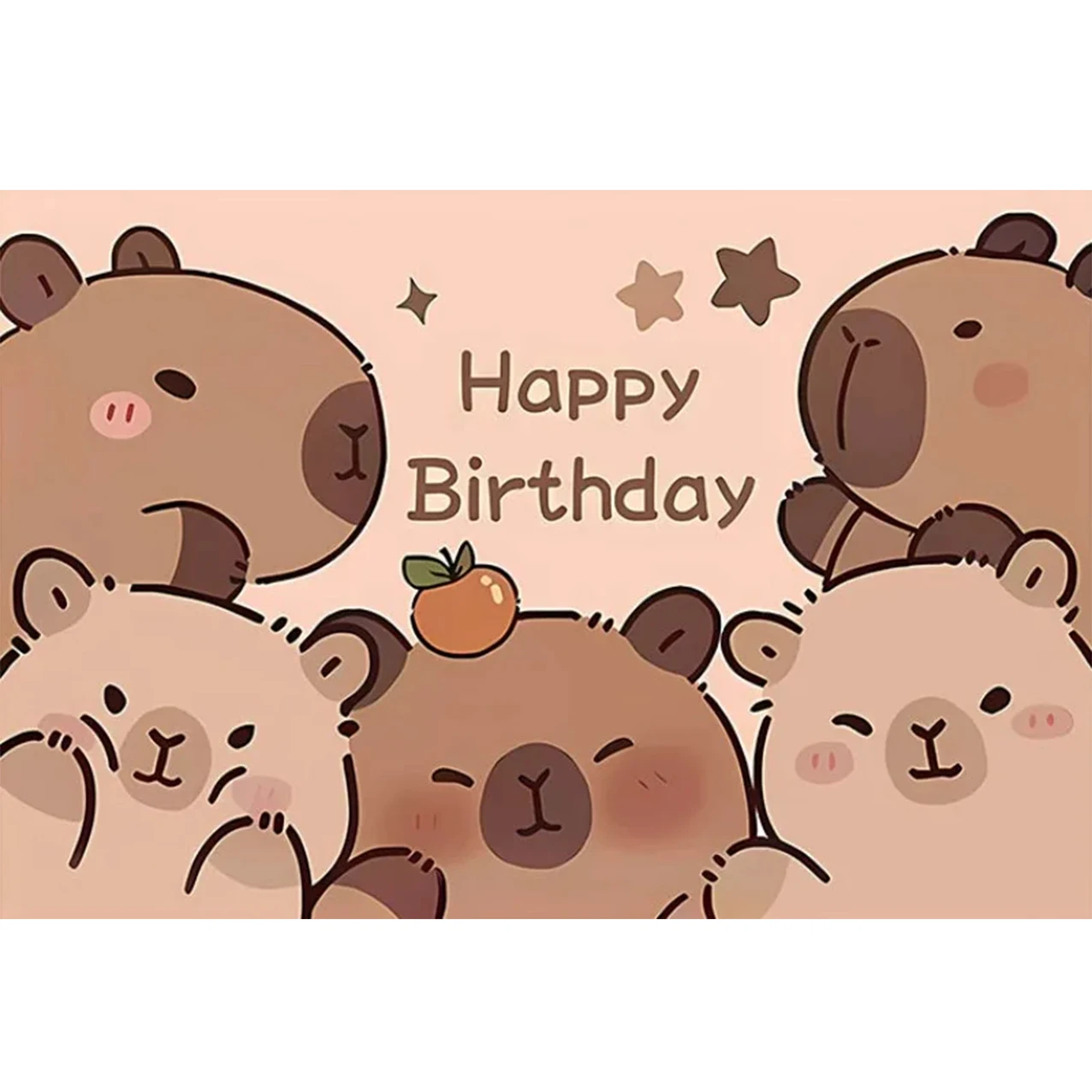 Fondo de cartel de cumpleaños de capibara, decoración de pared de fiesta para eventos interiores y exteriores, celebración, cumpleaños, fiesta, tela de fondo