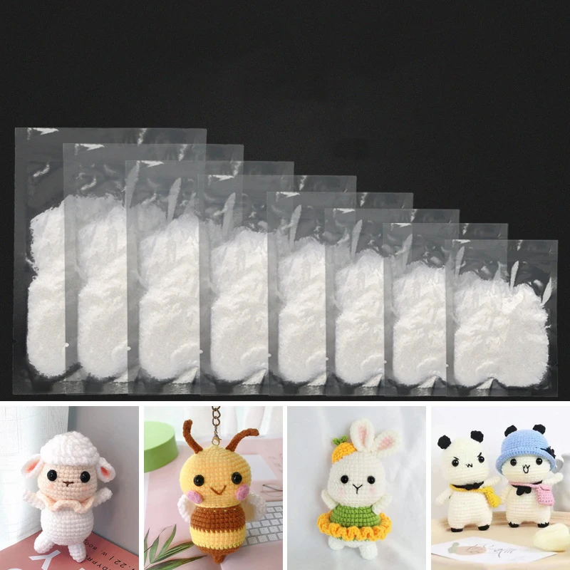 20-200g/Lot Doll Stuffed Cotton Toys PP Cotton Premium Polyester Fiber Stuffing High Elastic Filler DIY Handmade Pillow Filling