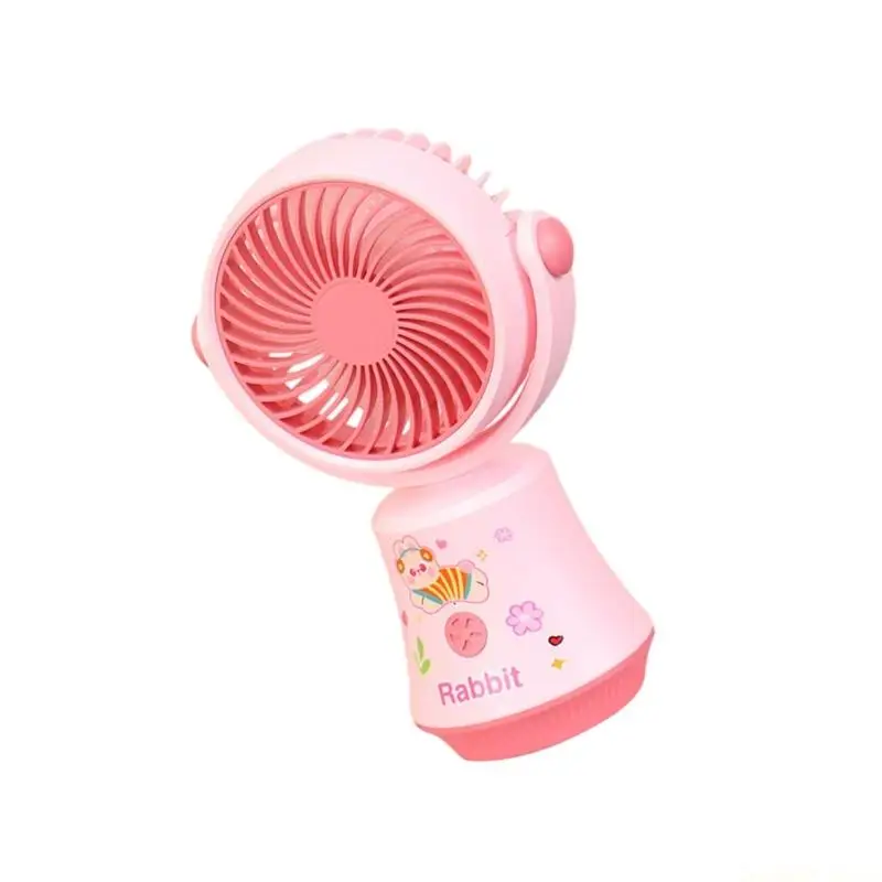 

D0AB Handheld Desk Fan with LED Light Rechargeable Small Personally Fan Cooling Tool for Travel, Makeup, Outdoor, Indoor