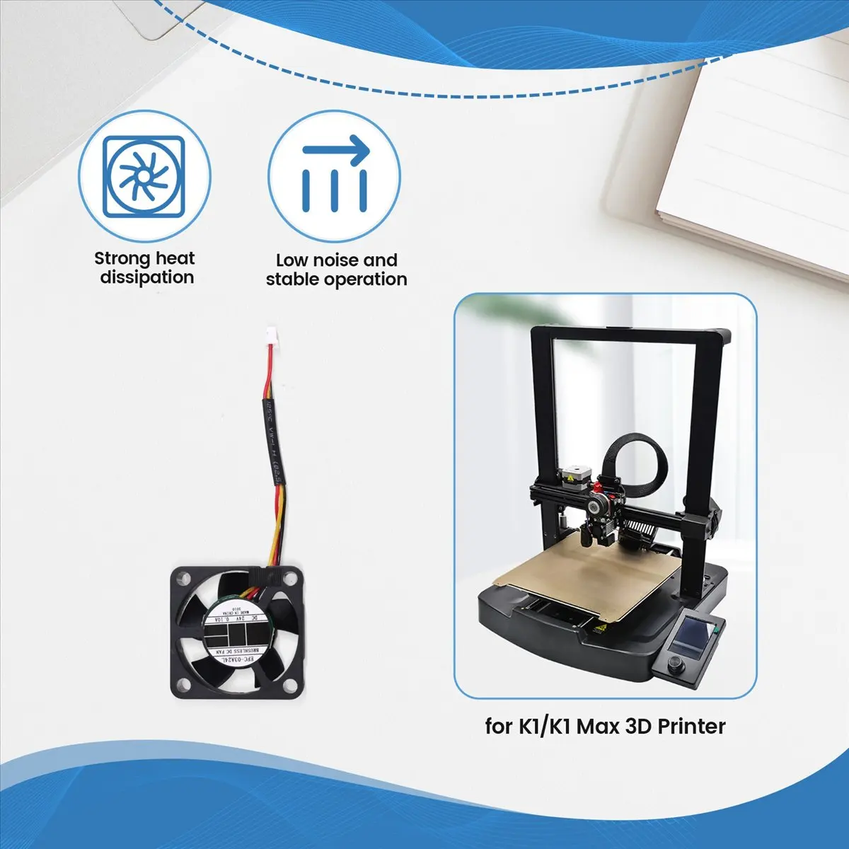 2026 جديد + 3010 مروحة منفاخ كروي مروحة 24 فولت للإبداع K1/K1 ماكس طابعة ثلاثية الأبعاد تبريد Hotend مروحة أجزاء طابعة ثلاثية الأبعاد