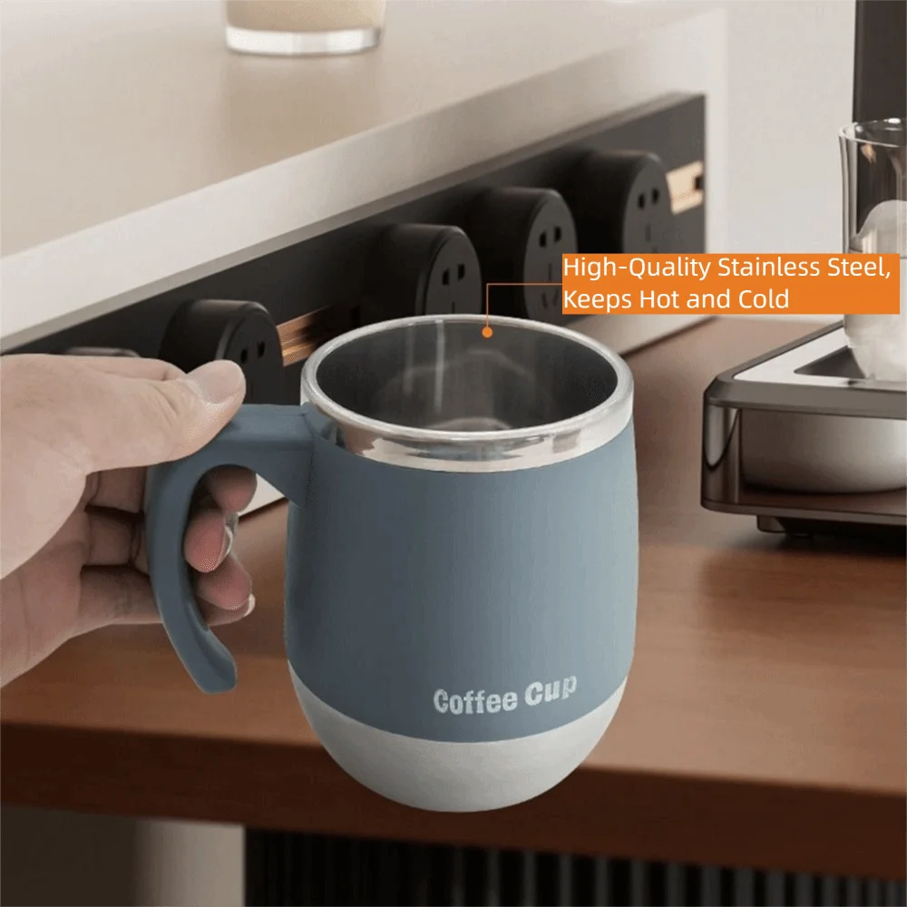 كوب قهوة معزول 500 مللي متطور بجدار مزدوج كوب حراري متين بغطاء شفاف كوب ماء عملي مختوم للاستخدام المكتبي #4