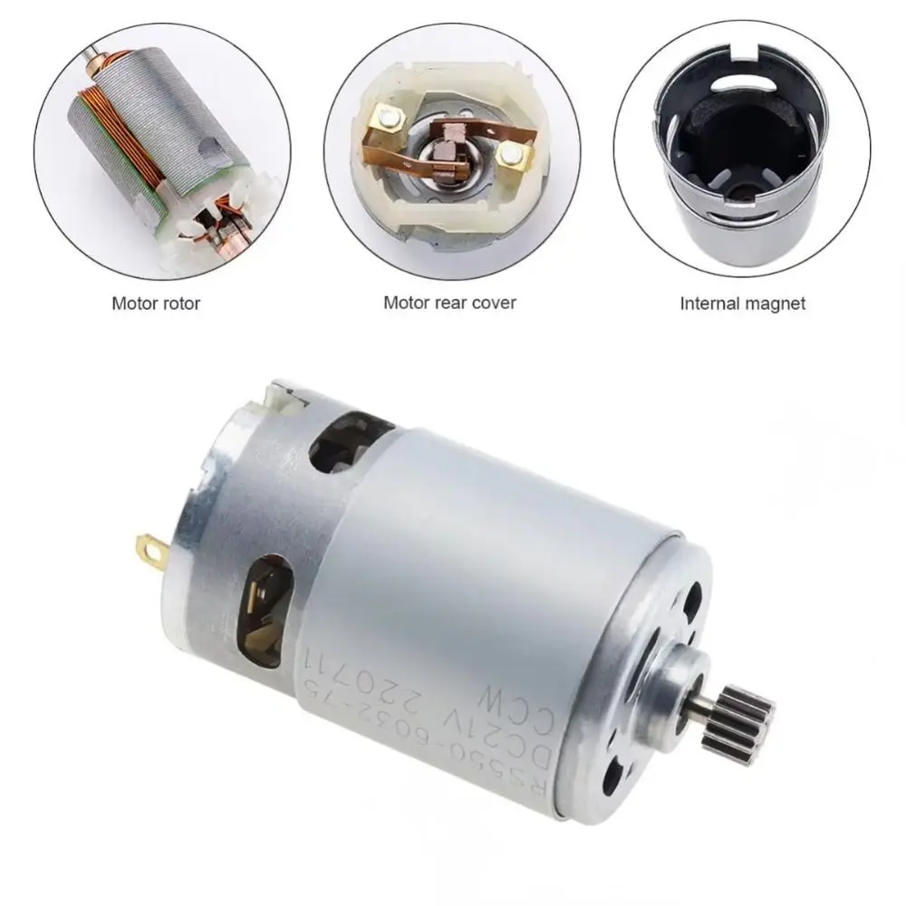 1Pcs New 21V RS550 DC Motor 8.2mm 14 Teeth Electric Saw Motor 28000RPM Lithium Chain Saw Motor for Mini Rechargeable Hand Saw