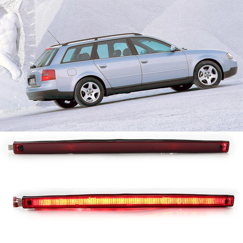 1pcs Car LED Third 3rd Brake Light Red Lights for Audi A6 Avant 1998 1999 2000 2001 2002 2003 2004 2005 4B9945097A ABS Plastic