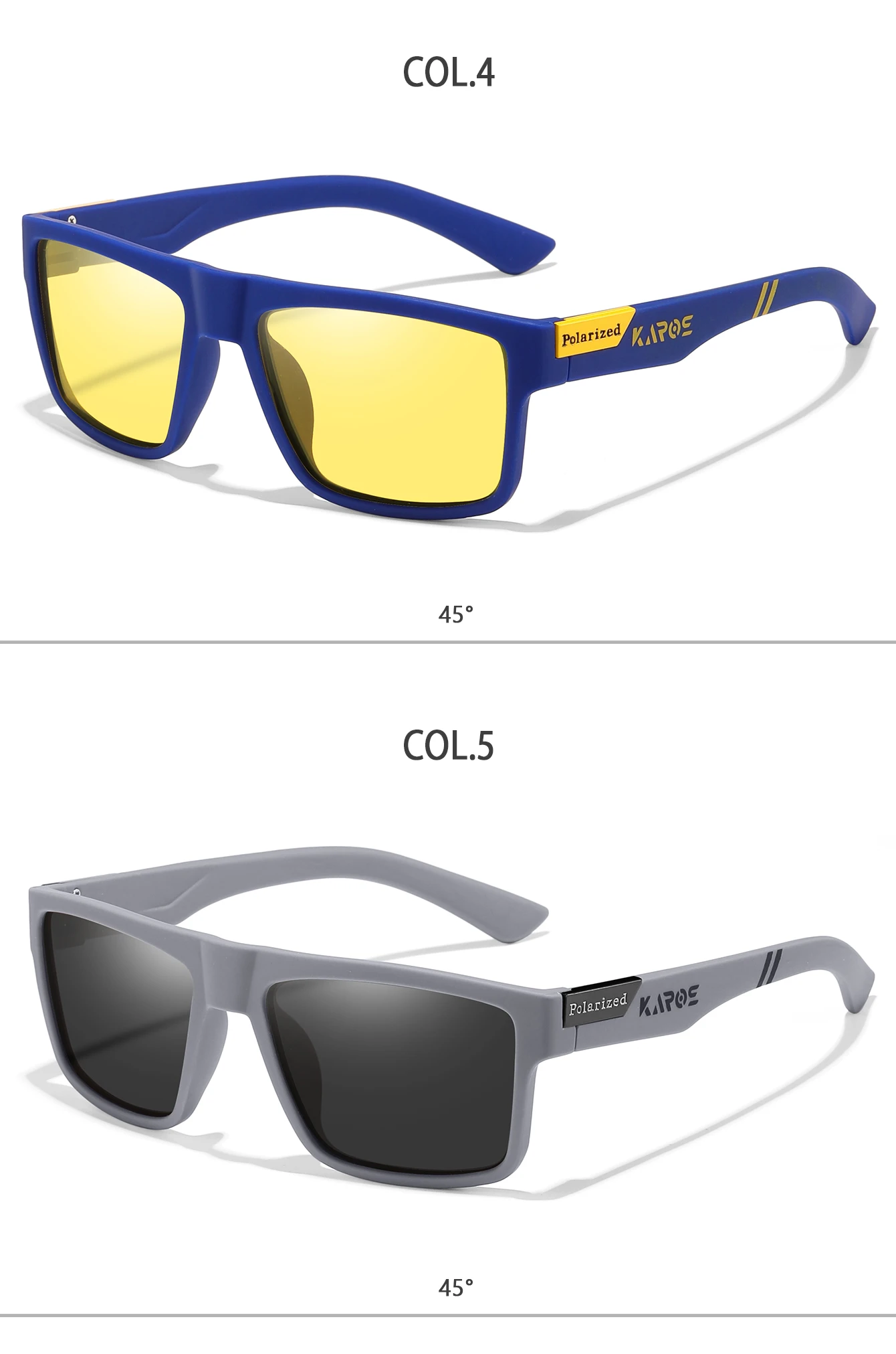 KAROS 2-teiliges polarisiertes Sportbrillen-Set für Damen und Herren, UV400-Schutzbrille zum Angeln, Radfahren, Fahren, Reisen und Wandern, YZ23 – Detail 7