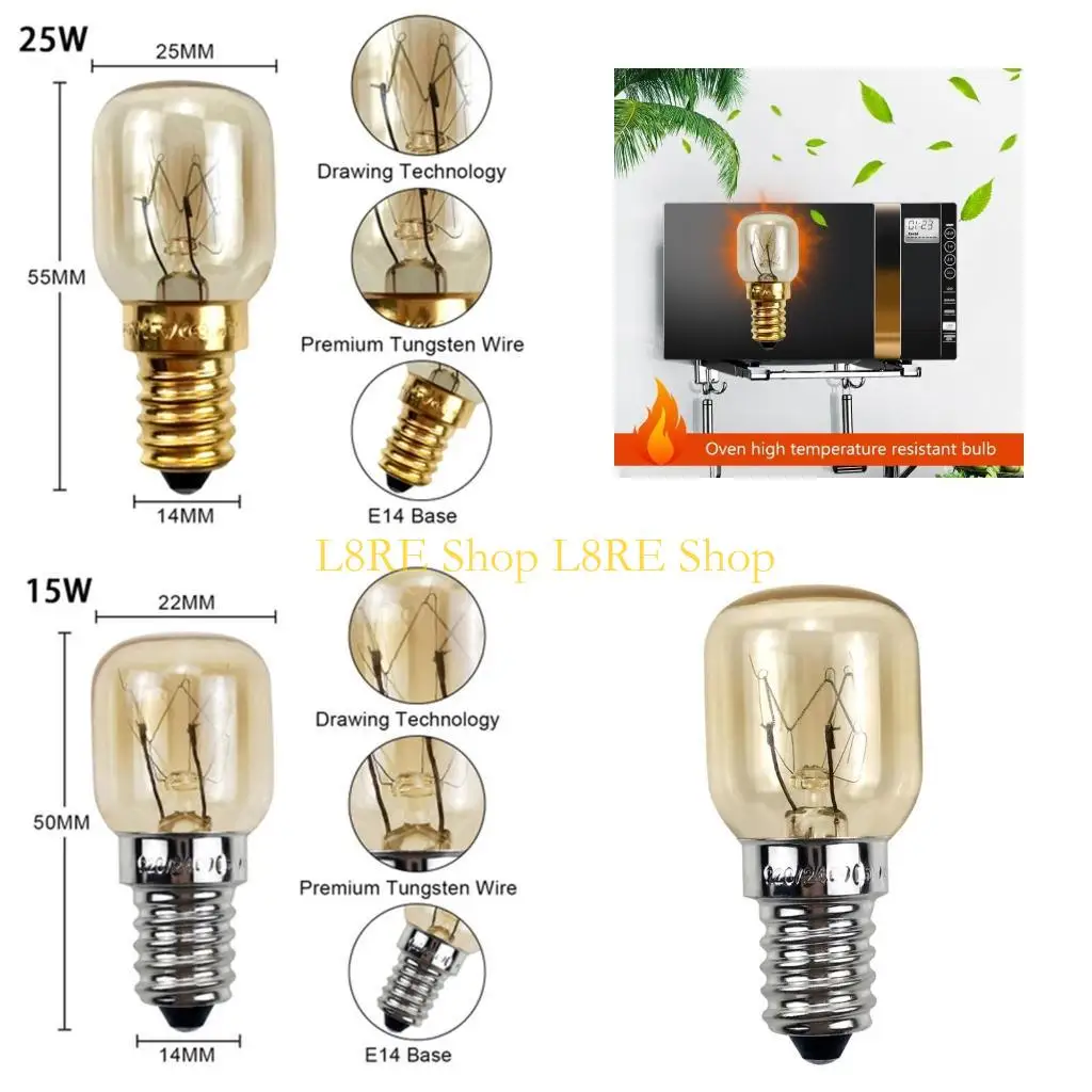 

L8RE 220V E14 300 градусов высокой температуры, устойчивая к микроволновой печи лампочки лампочки для освещения