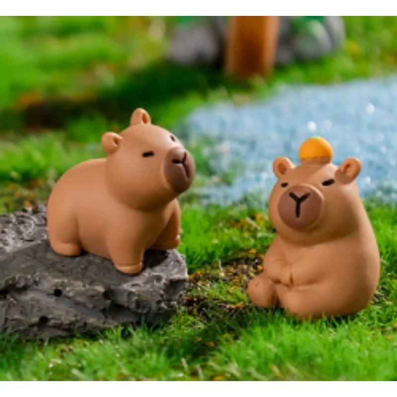 2pc Solid Color Cartoon Mini Capybara Series DIY Resin Craft Decoration Small Desktop Ornament Accessory Figurines Miniatures