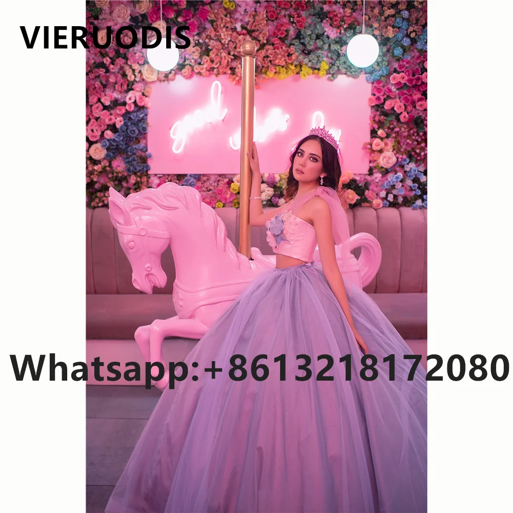 

2 in 1 Ball Gown Quinceanera Dresses Sweet 16 Tulle Top With 3D Flower Prom Gowns Sweet 15 Vestido De 15 Anos Quinceanera
