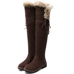 Hot Warm Snow Boots Women 2024 Winter Shoes Suede Over the Knee High Boots Ladies Fashion Casual Fur Plush Long Shoes Female