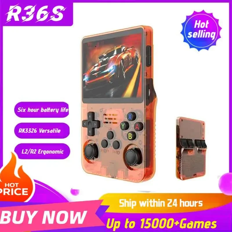 

Портативная игровая консоль в стиле ретро R36S — 64 ГБ игр, экран IPS 3,5 дюйма | Портативный карманный плеер | Открытый - Источник Linux System