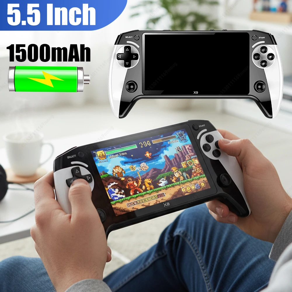 5.5 Inch Screen Handheld Game Console Type-C Charging Retro Video Game Player Portable Game Player Birthday Christmas Gift