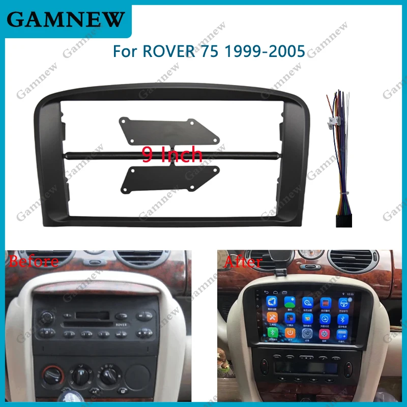 9 Inch Car Radio Frame Kits Cable Fascia Panel For ROVER 75 1999-2005 Android Big Screen Audio Frame Fascias