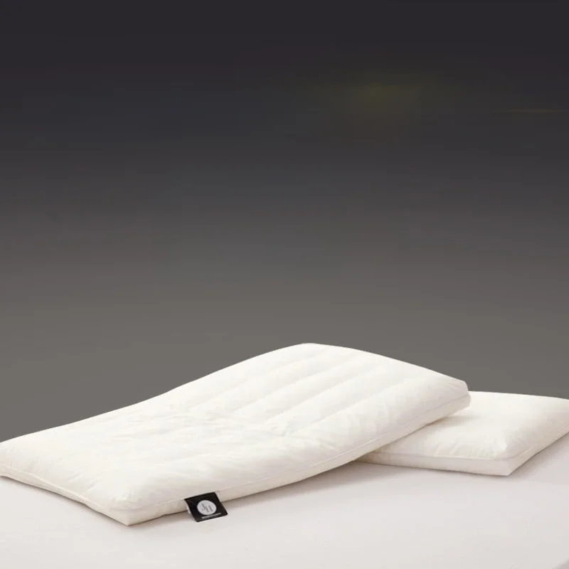 Ultra-Thin Low Pillow Pair for Adults And Children Neck Support Rectangular Pure Cotton Single Person Bedding Accessories