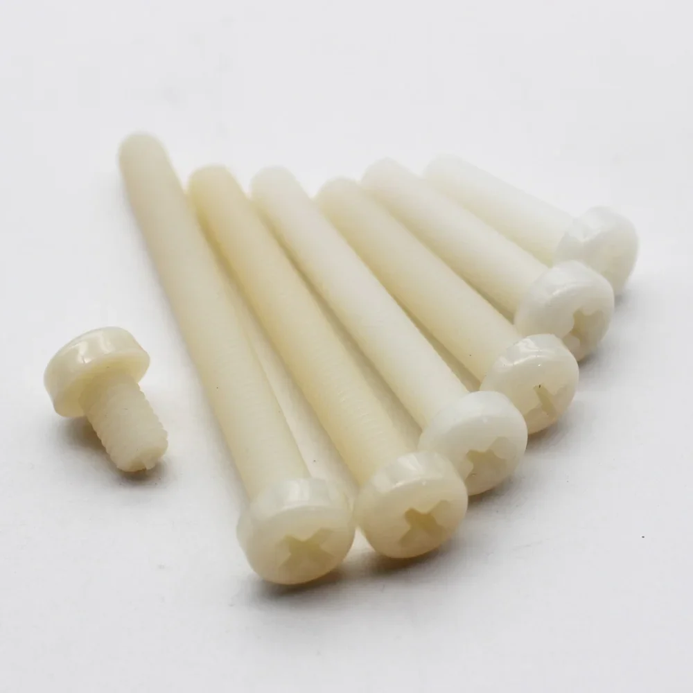 Vite in nylon M2 M2.5 M3 M4 M5 M6 M8 Viti a testa cilindrica Phillips in plastica di nylon bianco Bulloni isolati a testa tonda a croce