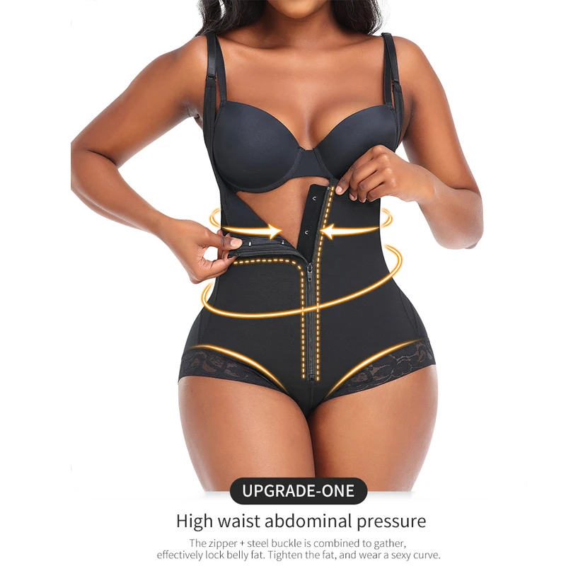 Shapewear for Women Tummy Control Slimming Body Shaper Zipper Open Bust Bodysuit Waist Trainer Butt Lifter Underbust Corset