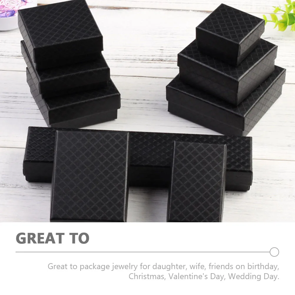 

6Pcs Stylish Jewelry Presentation Box Set Ideal for Gift Wrapping Ring Earring Necklace Party Favor Organized Keepsake Container