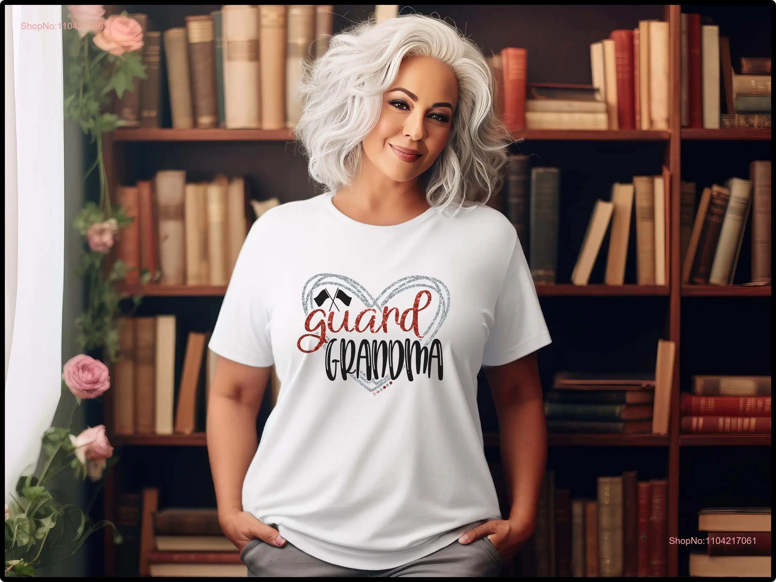 

Футболка с блестящим сердечком для гвардии, семейный подарок на день рождения, одежда для сбора, винтажная стираная домашняя уличная одежда, удобная