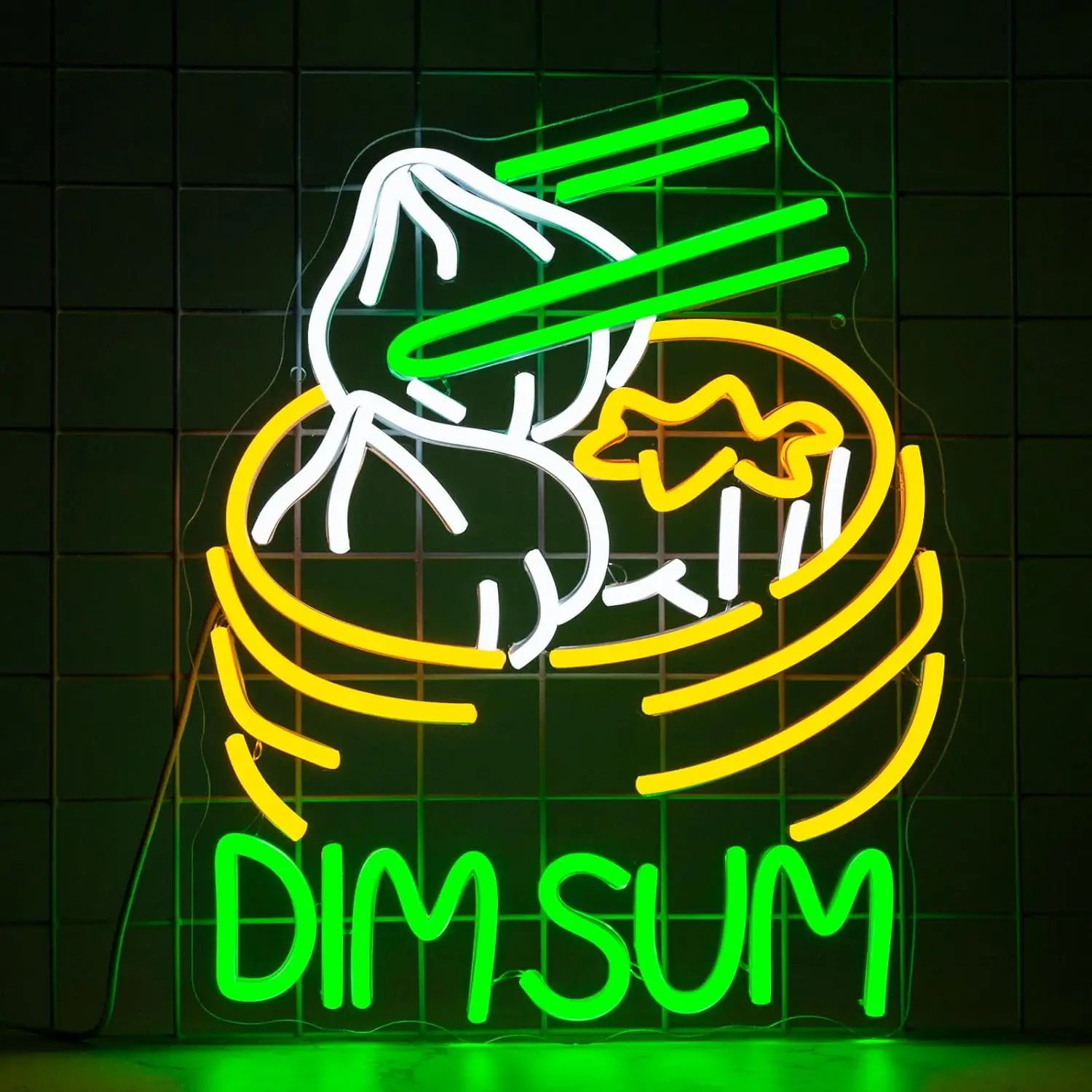 

Неоновая вывеска Dim Sum, светодиодный неоновый свет для бизнеса для китайского завтрака, ресторана, спальни, бара, блюдо для приготовления пищи, чайного времени, подарок на день рождения