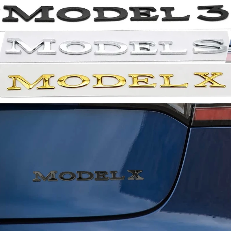 

ABS для Tesla MODEL 3 S X, задняя наклейка на багажник автомобиля, хромированная буква, хвостовой знак, орнамент, эмблема, внешние аксессуары
