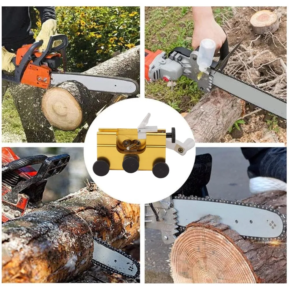 

Portable Yellow Sharpener Aluminum Alloy Durable Chain Sharpening Jig Sharpening Kit Lumberjack