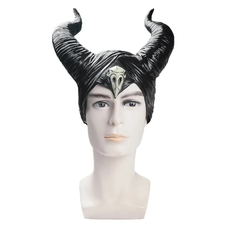 Halloween Demon Flow Bar Party Witch Black Horn Head Mask Halloween Cosplay Prop Movie Character Head Mask