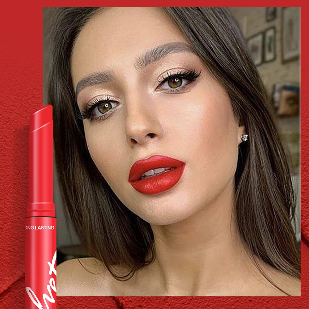 Fluwelen Matte Hydraterende Lip Voering Pen Cosmetica Non-Stick Cup Lippenstift Vrouwelijke Make-Up Waterdichte Rode Lip Tint