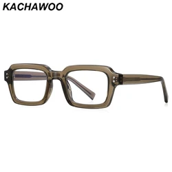 Kachawoo retro square glasses anti blue light acetate tr90 glasses frame for men women Korean style spring hinge brown blue grey