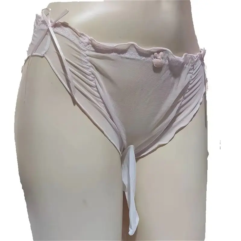Sexy Underwear Mens Exotic Sissy Panties See-Through Breathable Convex Pouch Underpants Men's Ice Silk with Sheath Briefs