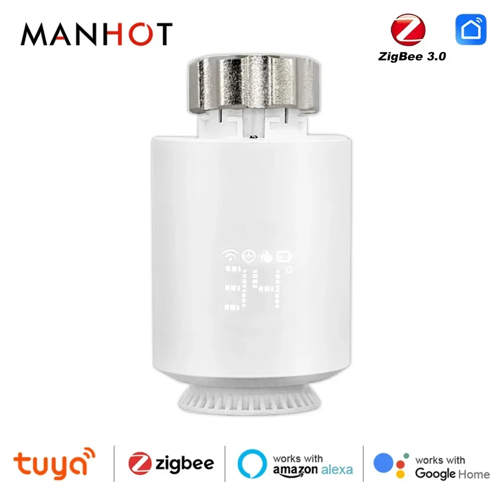 

Tuya ZigBee Smart TRV привод радиатора клапан программируемый термостат регулятор температуры совместим с Alexa Google Home